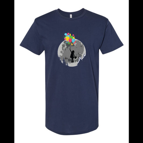 BELLA CANVAS MEN'S LONG BODY URBAN TEE 3006 Flying Girl with Balloons